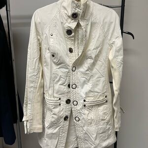 Vintage Free People White Button-Up Jacket